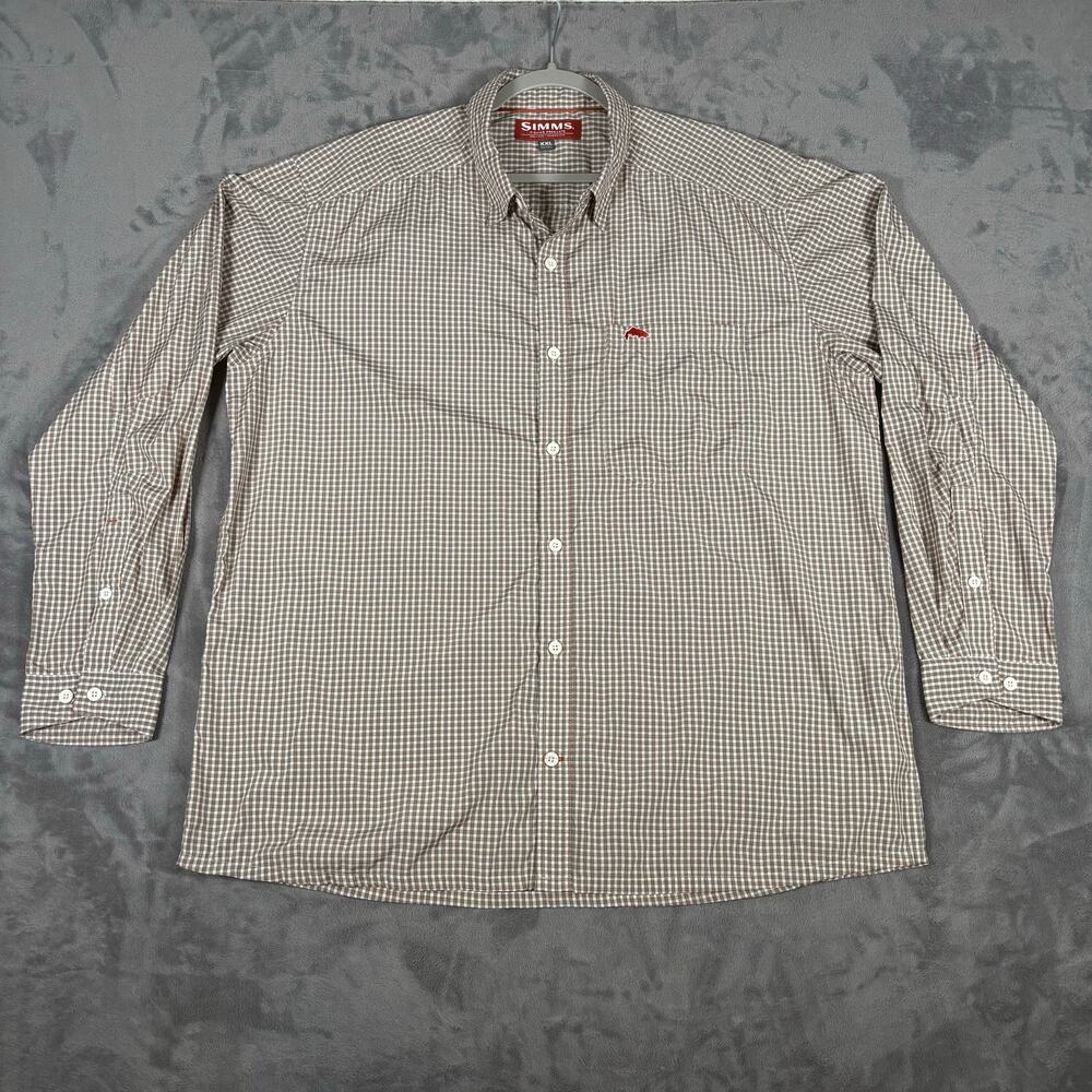 Simms Brown & White Gingham Button-Down Shirt